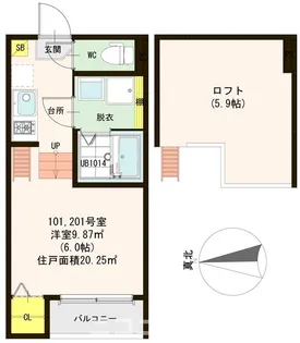 ハーモニーテラス林寺V【2階】の間取り