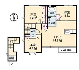 グランドソレーユ B棟【2階】の間取り