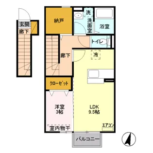 クローバーハウス大学前 201【2階】の間取り