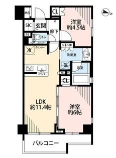 リュエル川崎パラッツオ【5階】の間取り