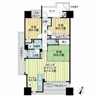 サーパス県立劇場前【11階】の間取り