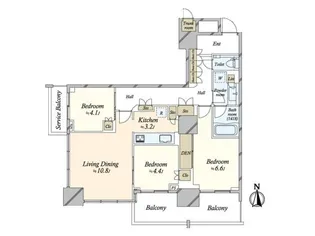 文京ガーデン ザ サウス【19階】の間取り