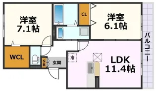 クレシア A【1階】の間取り