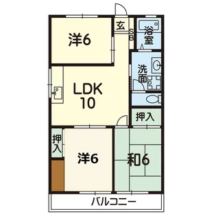 錦ヶ丘ハイツB棟【3階】の間取り