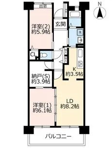 UR八千代ゆりのき台パークシティ【4階】の間取り