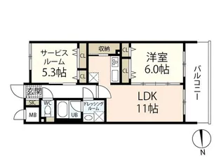 セントラルアヴェニュー田町【7階】の間取り