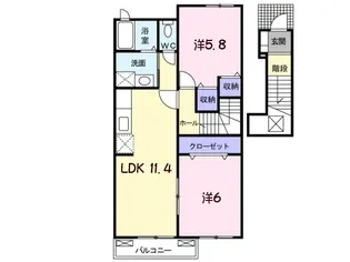 エミネンストシモー【2階】の間取り