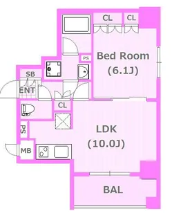 日神デュオステージ馬車道【9階】の間取り