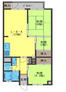 八戸の里グランド・マンションA棟【5階】の間取り