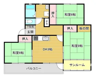 花見ヶ丘ハイツ【3階】の間取り