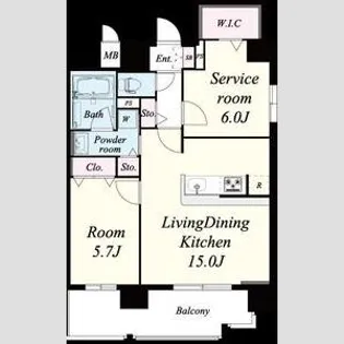 セレーナ コンフォルト天神橋【10階】の間取り