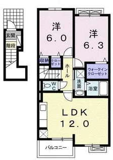 アパルトマンベール A【2階】の間取り