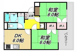 エル南武庫之荘【2階】の間取り