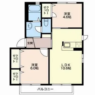 クリエイトシティ創建 E【2階】の間取り