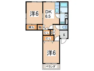 サンアベニュ-龍城ヶ丘【1階】の間取り
