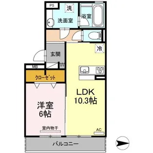 グランドール皆春【2階】の間取り