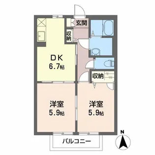 ディアコート花水木【1階】の間取り