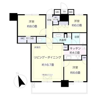 津田沼ザ・タワー【44階】の間取り