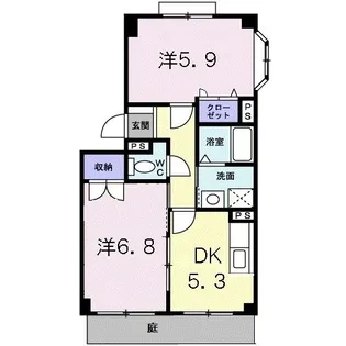 シャレール花見【1階】の間取り
