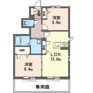 コーポ花水木A【1階】の間取り