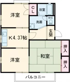 テイセキ物見山ハイツ【2階】の間取り