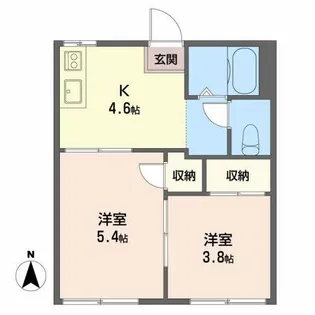 サンピアゴトー A【1階】の間取り