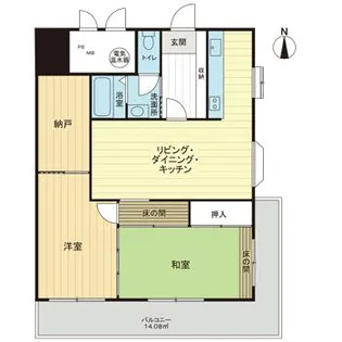 ライオンズマンション中央【5階】の間取り