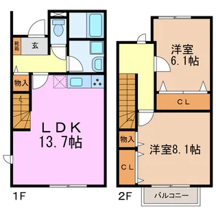 リーブル洒落Bの間取り