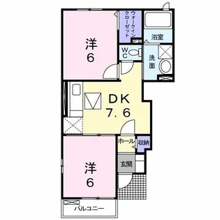 エレガント富の原IIB【1階】の間取り