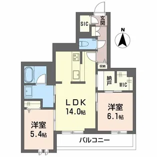Avance東草深EAST【2階】の間取り
