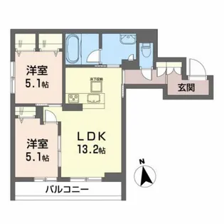 ベレオK美田園【1階】の間取り