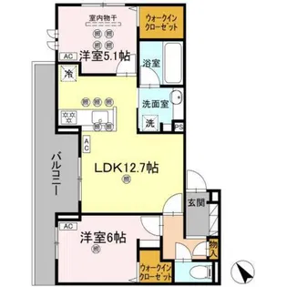 タウン庚午北【2階】の間取り