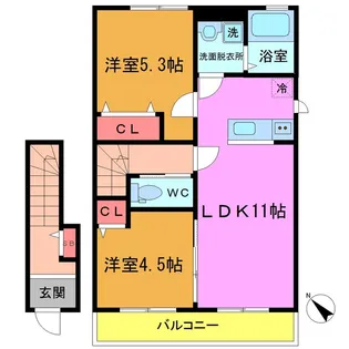 カーサ セレーナ【2階】の間取り