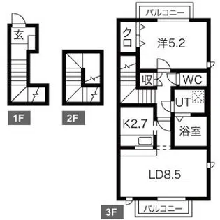 PLUMTREE弐番館【3階】の間取り