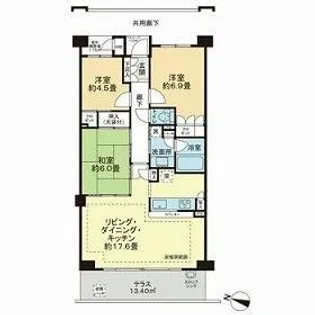 パークハウス三ツ沢ヒルトップテラス【1階】の間取り