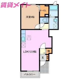 ミルトフリーデI【1階】の間取り