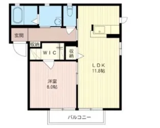 サニーフラットフジA【1階】の間取り