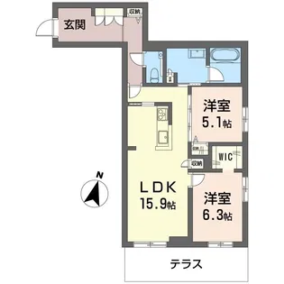 セントリビエ湘南台【1階】の間取り