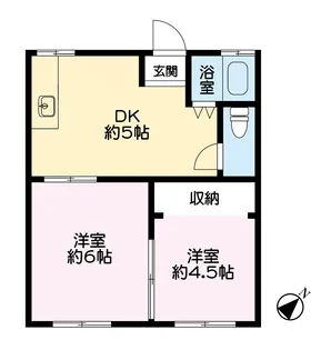 カーサベイス龍田【1階】の間取り