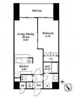 1LDKの間取り画像