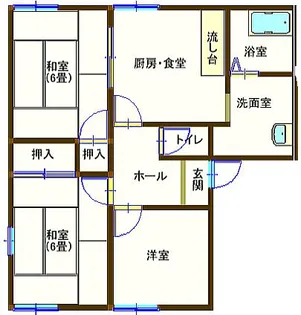 ラフォーレ八幡2【1階】の間取り