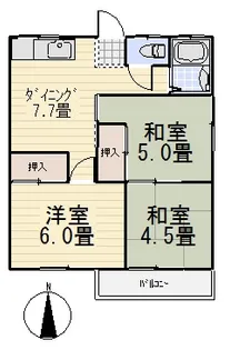 ハイツ下台【2階】の間取り