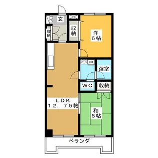 ブランルージュ元今泉【4階】の間取り