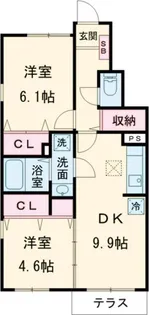 ギャラン・コートA【1階】の間取り