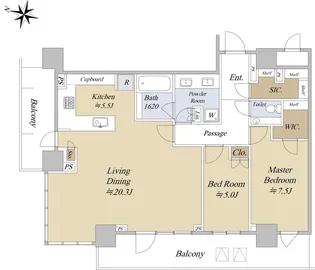 パークタワー西新宿【38階】の間取り