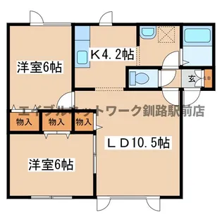 アミスタッド川端【2階】の間取り
