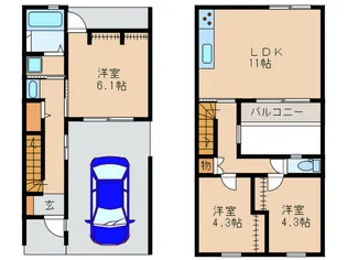 福岡県福岡市早良区干隈3【一戸建】の間取り