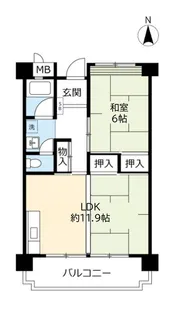 UR東門真【4階】の間取り