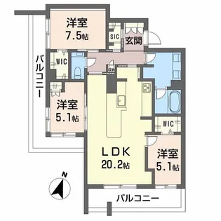 Balloonflower South【3階】の間取り