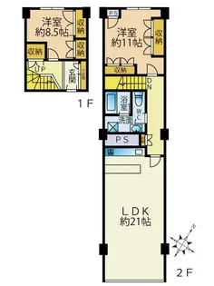 ニュー赤坂コーポラス【7階】の間取り